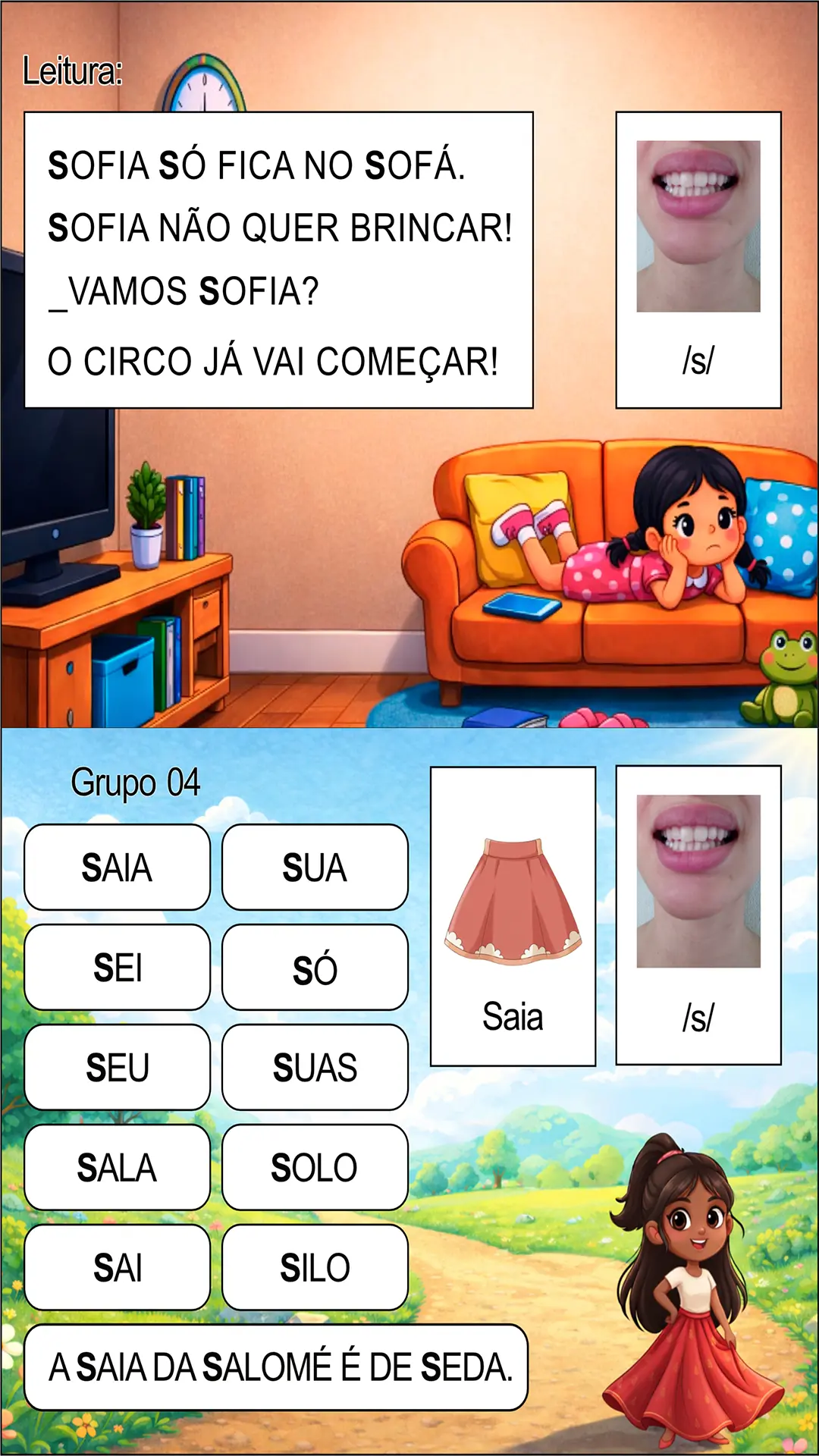 Estrutura organizada do kit Já Sei Ler para uso digital